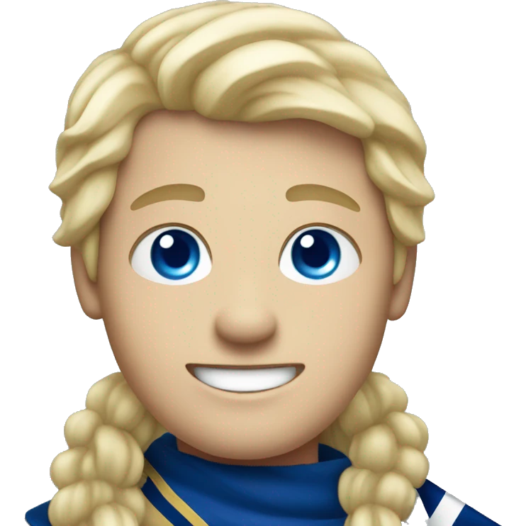 Male with blonde hair and blue eyes waving hand smiling with a Scotland flag emoji