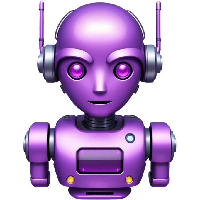 glitter purple cyberpunk robot emoji