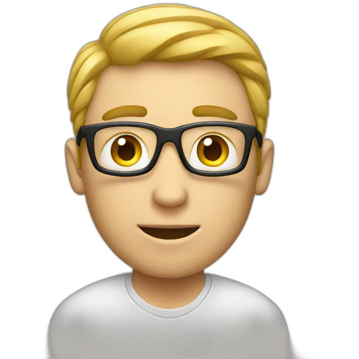 White Guy coding on the macbook emoji