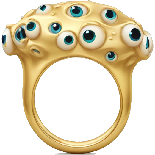 thin gold ring studded with eyeballs emoji