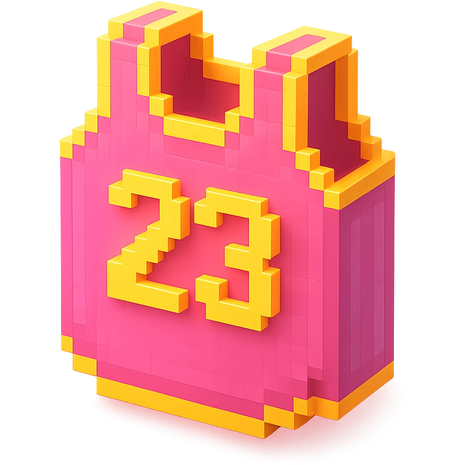 светящейся розовая баскетбольная майка с надписью "23", no background emoji