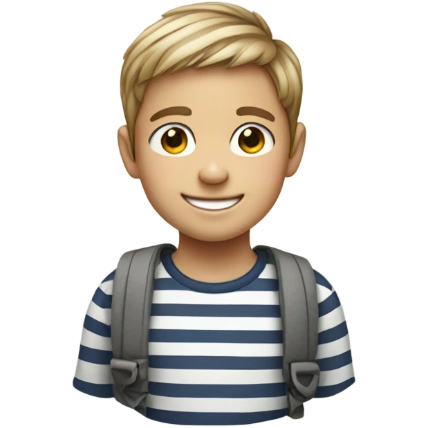 smiling boy in striped shirt emoji