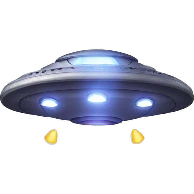 ufo with lights coming from its below portion emoji