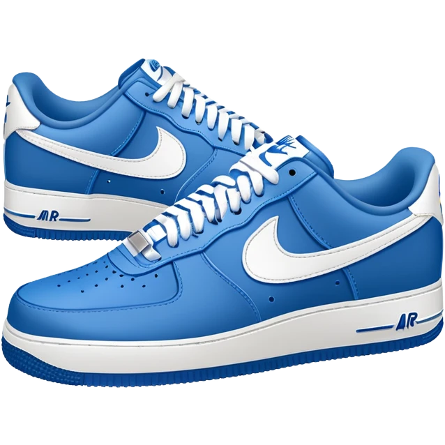 blue Nike Air Force 1 sneakers with white swoosh logo emoji