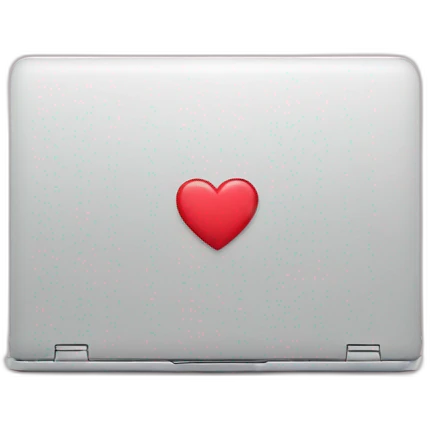 Laptop with heart hands emoji emoji