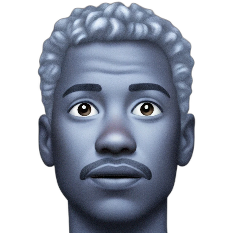 focused meme boy with blurry background emoji