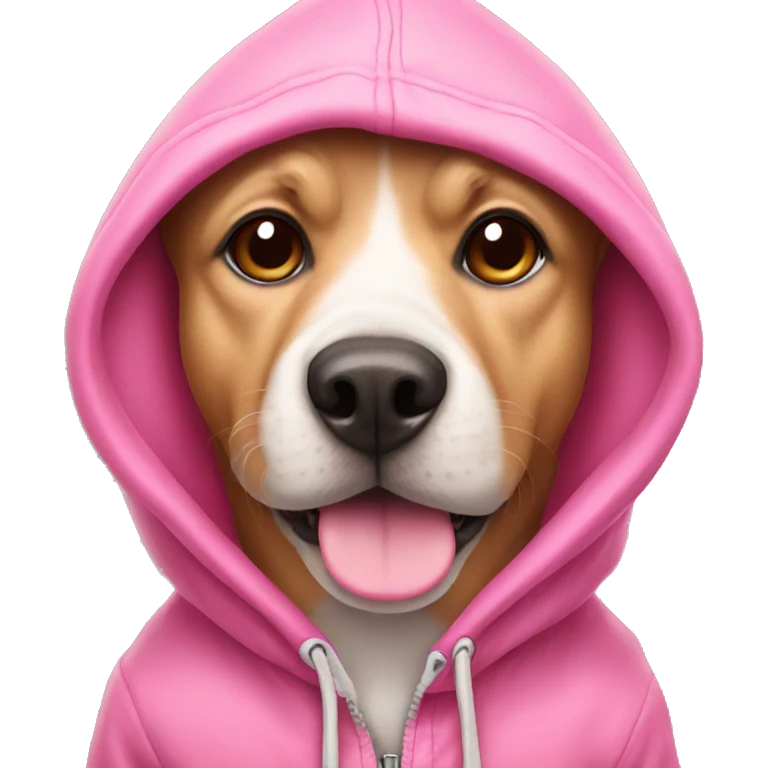 Pink dog with hoodie emoji