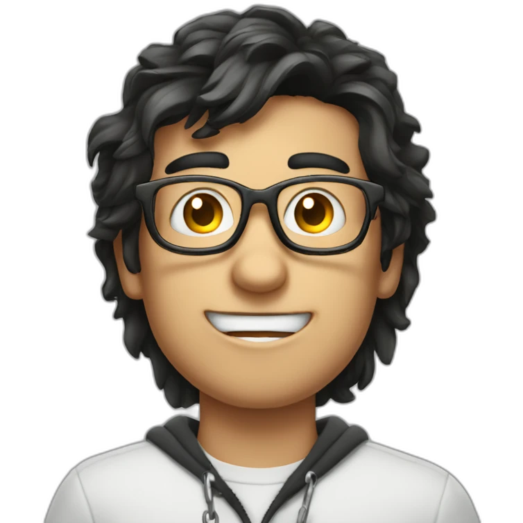 dark-haired young man with glasses struggling to fit a key into a lock emoji