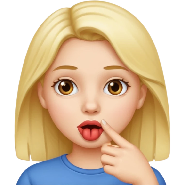 Chica  con un dedo en la boca  emoji