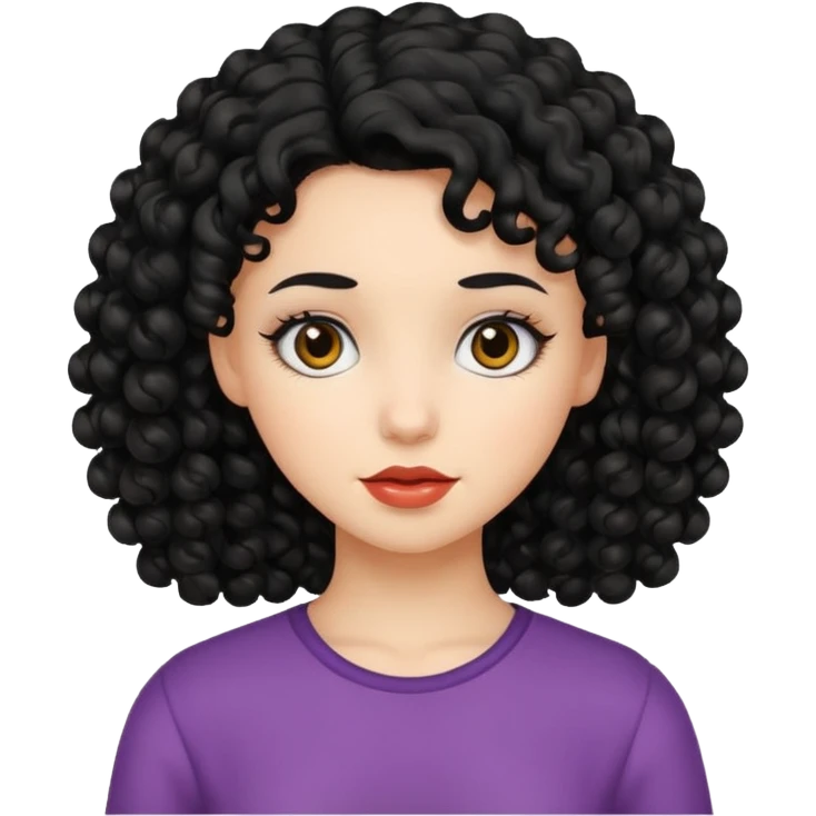 Ragazza con i capelli ricci neri emoji