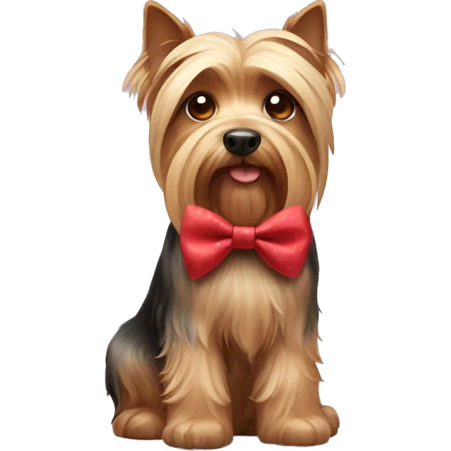 Dog york terrier with bow  emoji