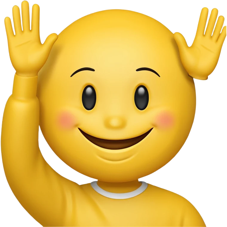 Smiley face with hands waving  emoji