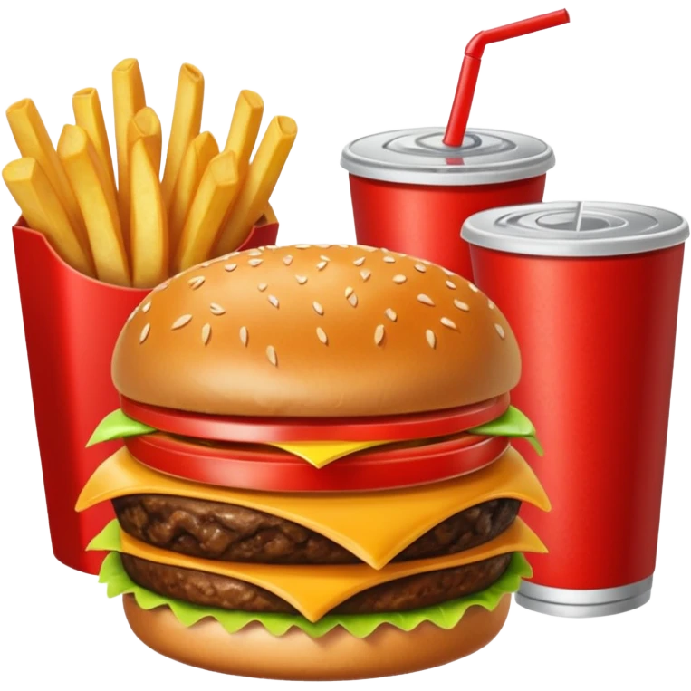 Meal combo with  drink emoji