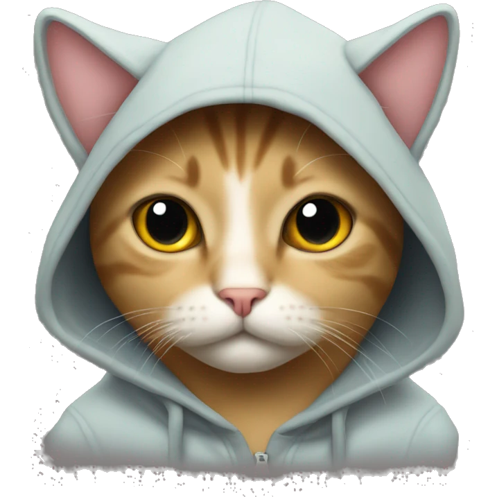 sweet cat in a hoodie emoji