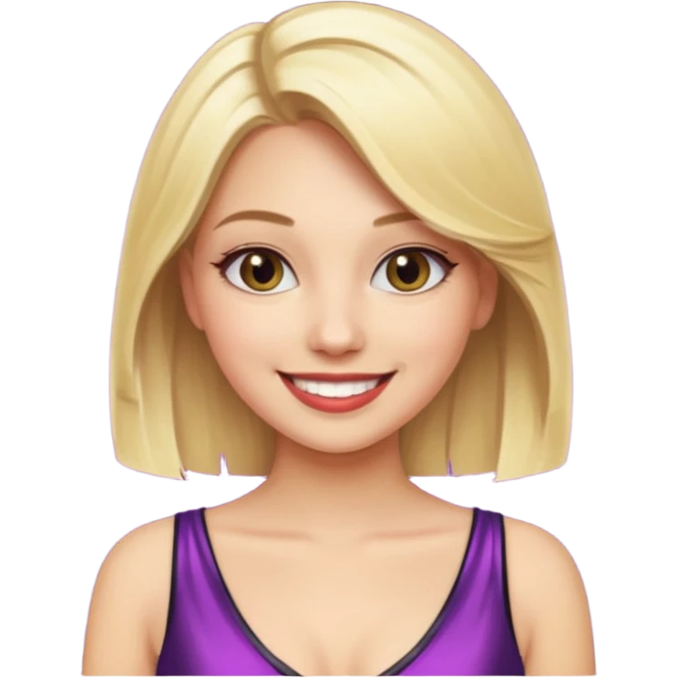 fancy blonde hair girl with night club outfit emoji