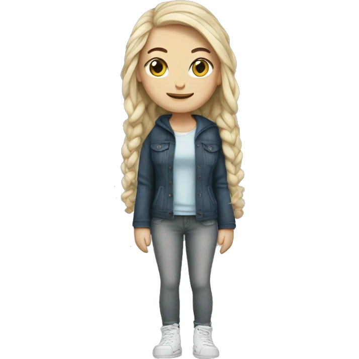 white Girl with plushy emoji