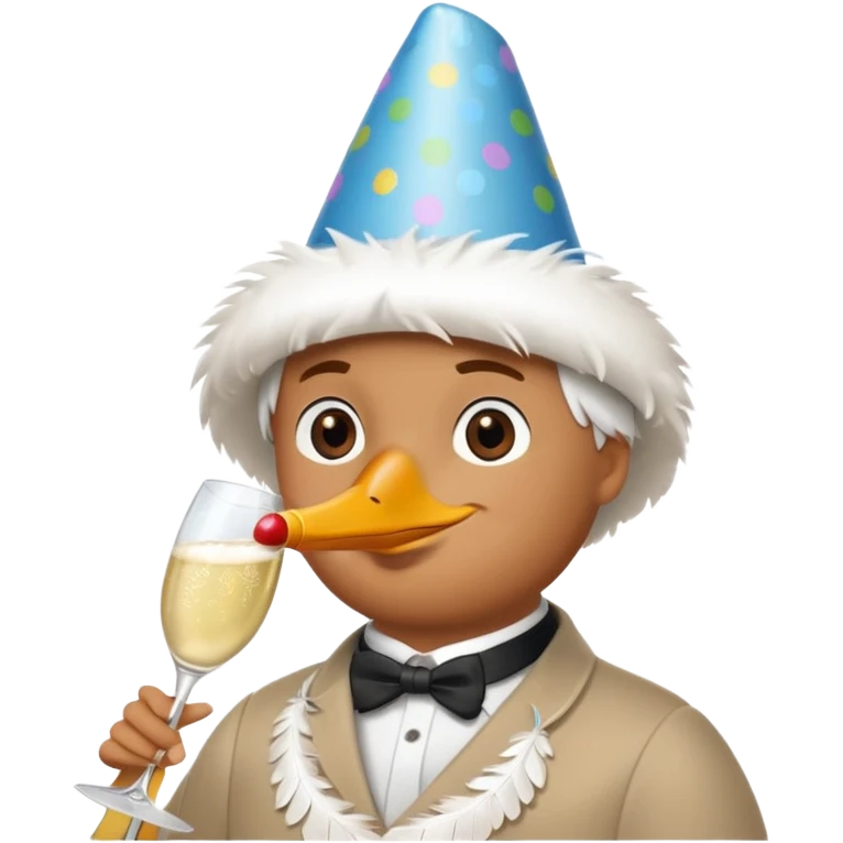 A seagull partying emoji