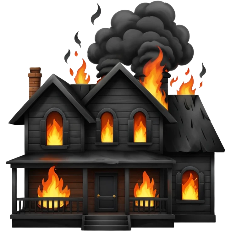 white home burning down emoji