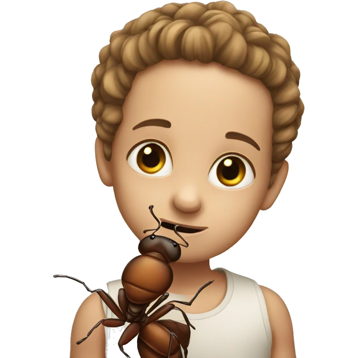 Child with ant emoji