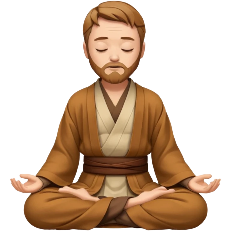 Make Obi-Wan meditating position with jedi robes nk cape closed eyes emoji