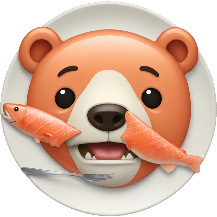Bear eating salmon emoji