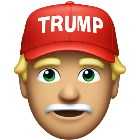Trump wearing a MAGA baseball hat emoji