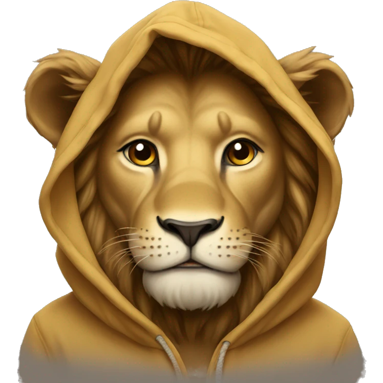 Lion in a hoodie emoji