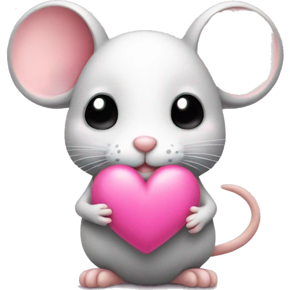 Little mouse with pink Heart emoji
