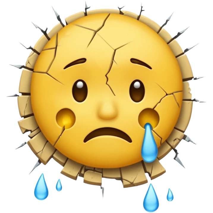 Грустный смайлик бьётся о стену emoji