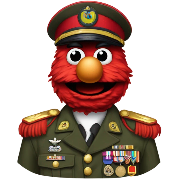 Photorealistic Elmo as a Military Veteran emoji