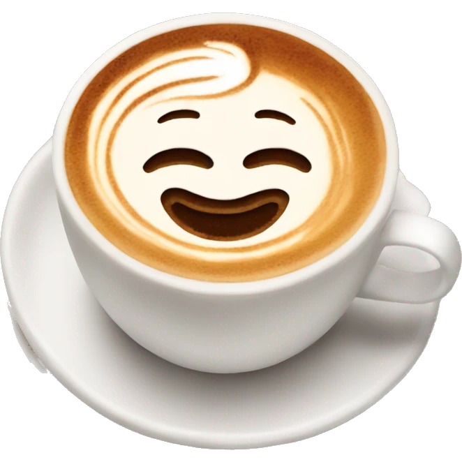 Cappuccino with latte art emoji