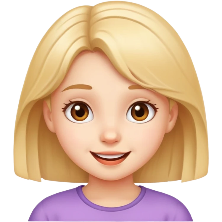 Young girl with cute face and happy expression emoji