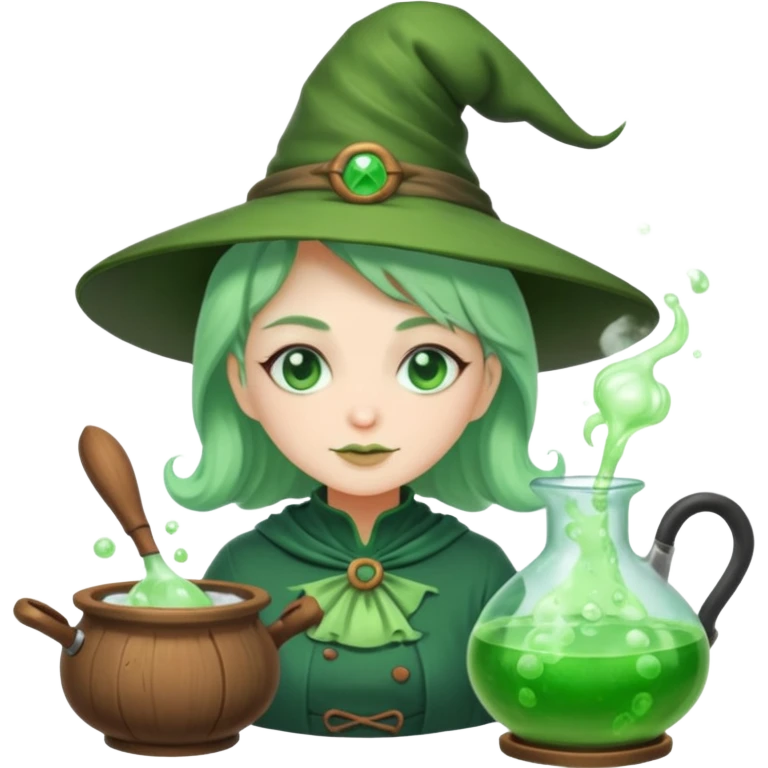 green witch cooking potion emoji