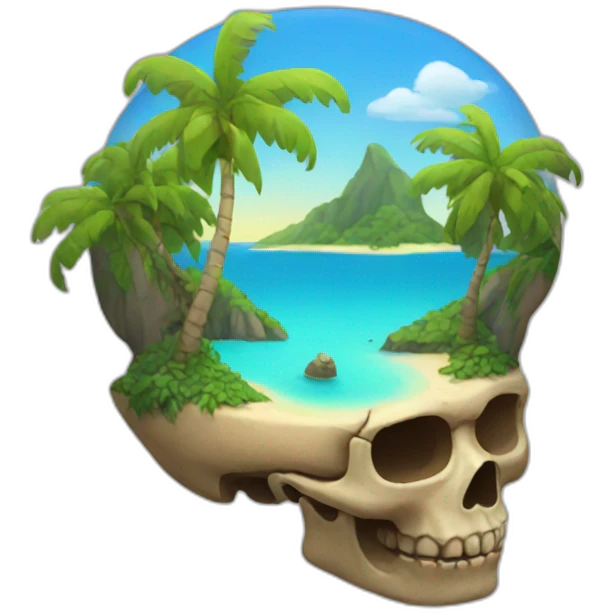 an island in the form of a skull emoji