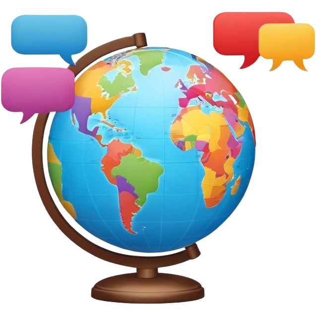 globe with translation speech bubbles emoji