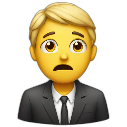 Man is afraid of the word exam emoji