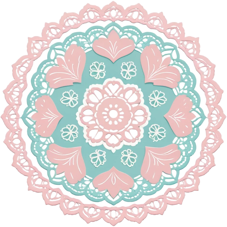 Romantic pastel lace doily emoji