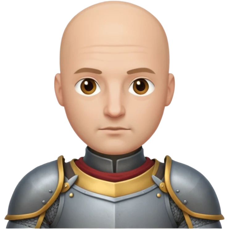 bald knight, grey armor emoji