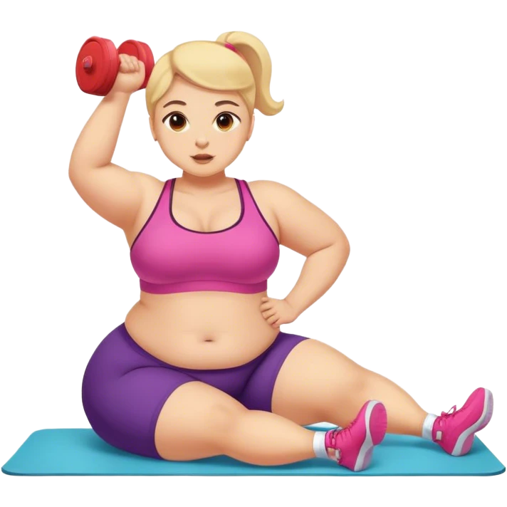 Fat girl doing sit ups  emoji