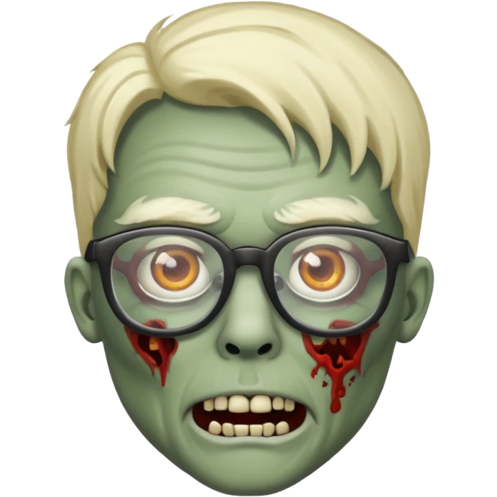 Zombie yn glasses on emoji