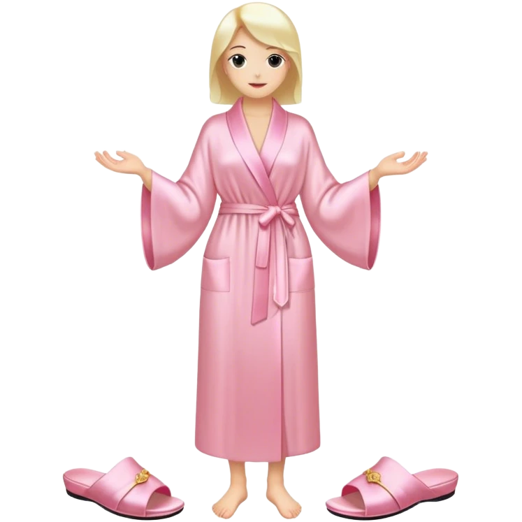Light pink silk slippers and robe emoji
