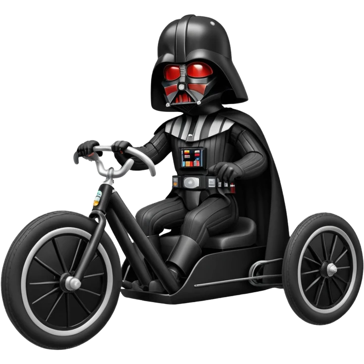 Darth Vader racing retro cyclekart with advanced suspension and steering system  emoji