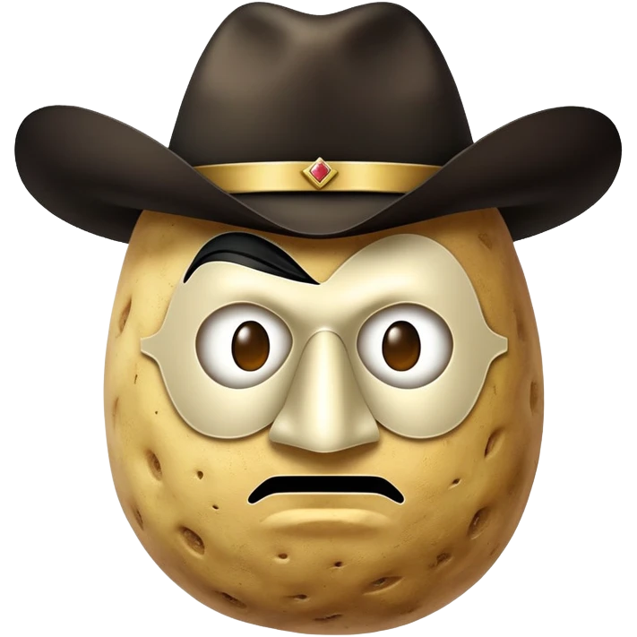 potato with a Zorro mask emoji