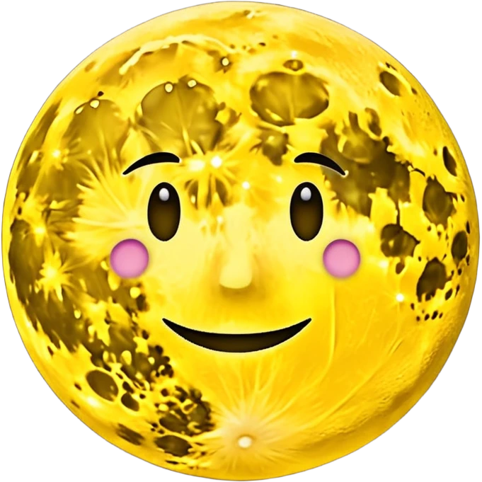Glowing full moon with a bold, bright "S" on its surface and a faint "F" hidden in the texture, emoji style. emoji