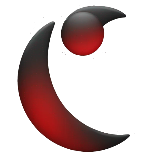  Black and Red Crescent emoji
