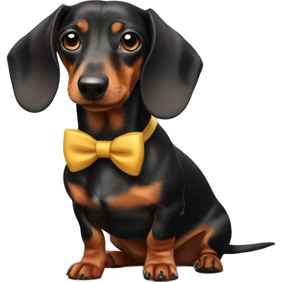 dachshund with a bow emoji