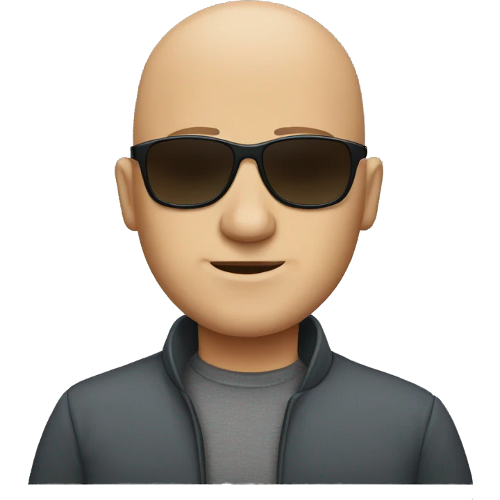 Bald guy with sunglasses emoji
