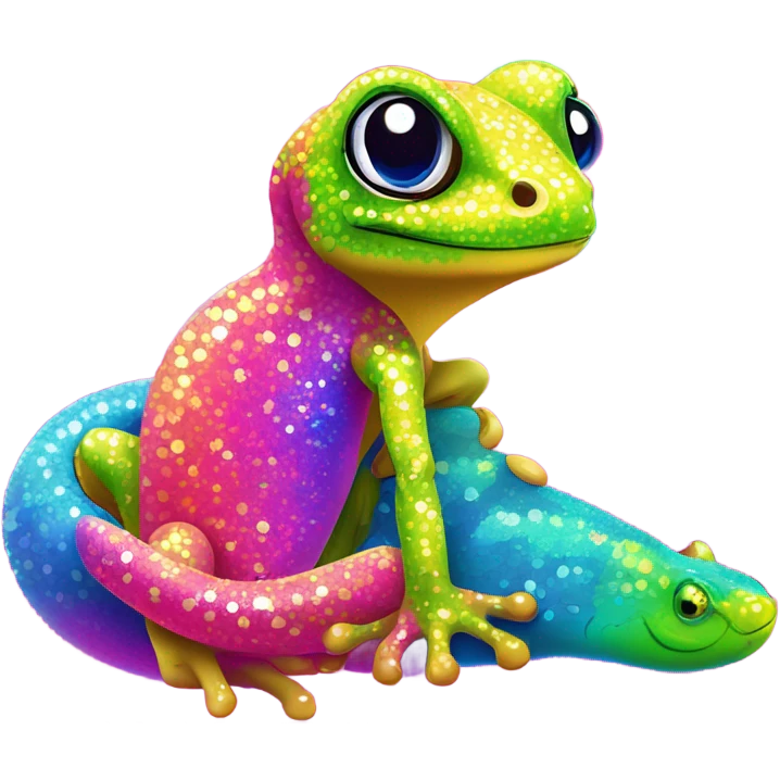 Lisa frank glitter￼ gecko  emoji