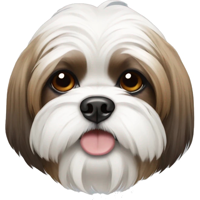 White and brown shih tzu emoji