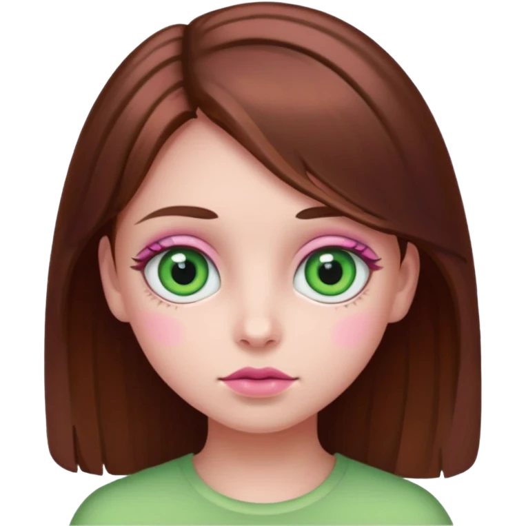 pink green brown girl eyeballs emoji